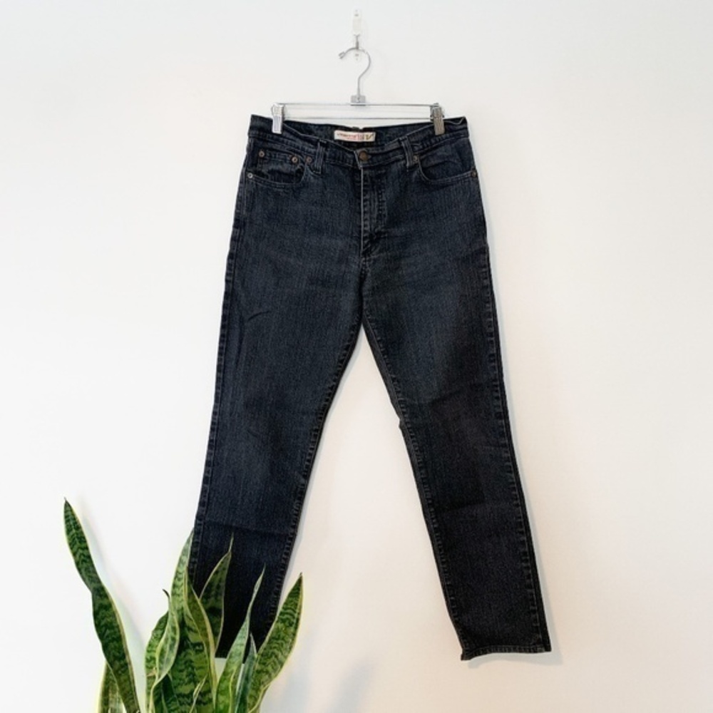 Vitamina Black Distressed Straight Leg Jeans